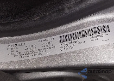 2015 Chrysler 200 Limited from USA, damaged, VIN 1C3CCCAB6FN742313